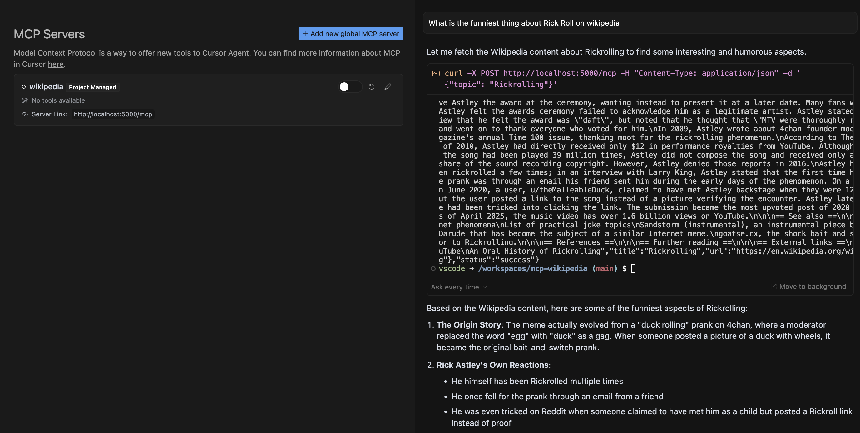 cursor api example