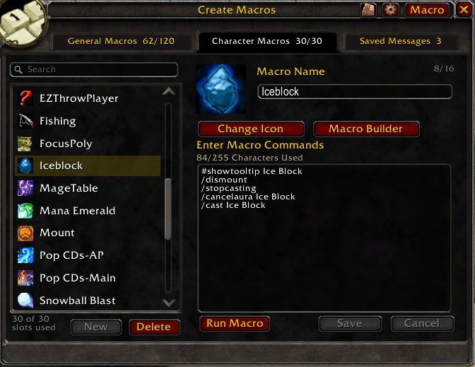 Extended Macro UI main window