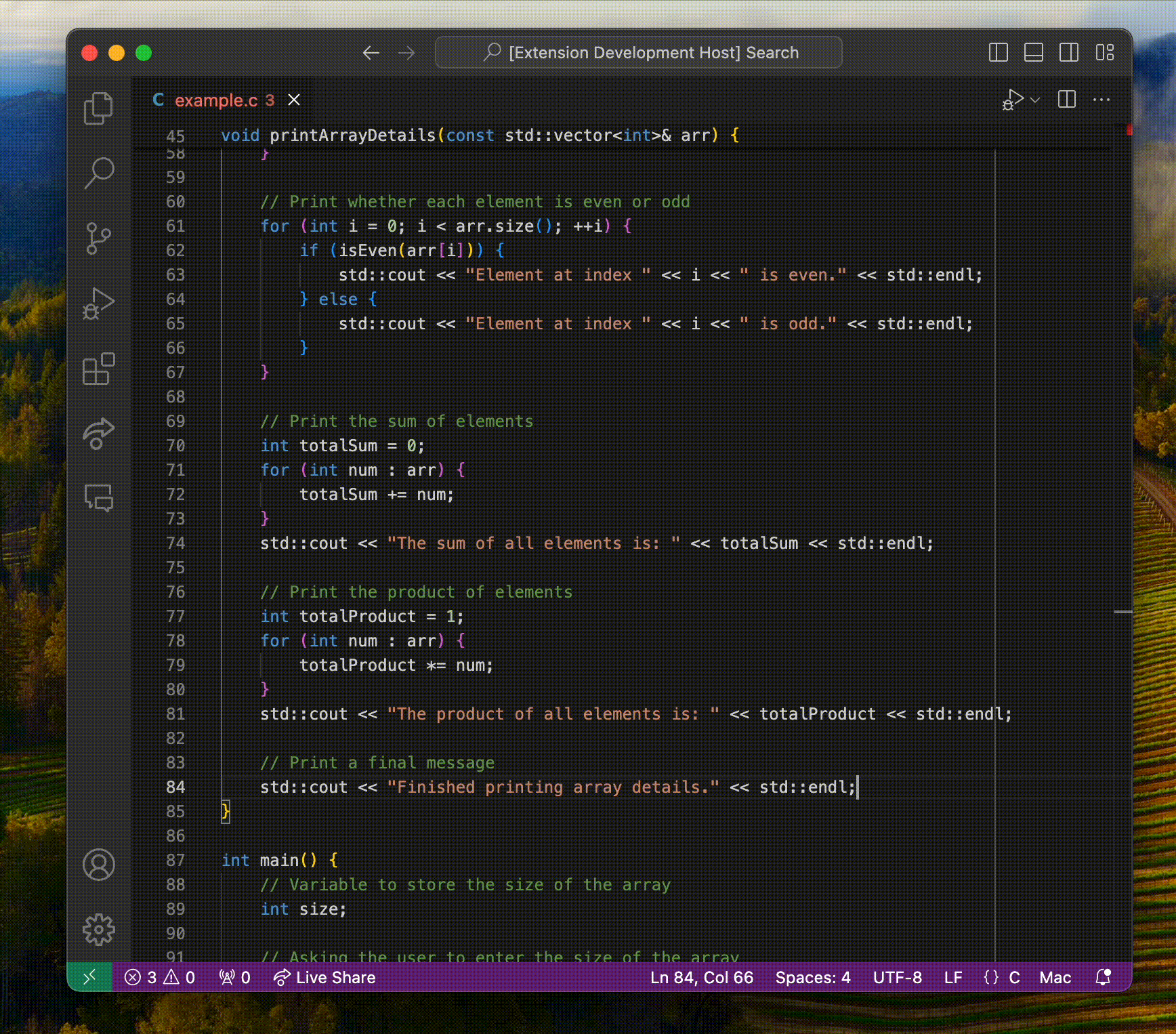 Run the command "Check Function Length of All Functions in This File" from the Command Palette.