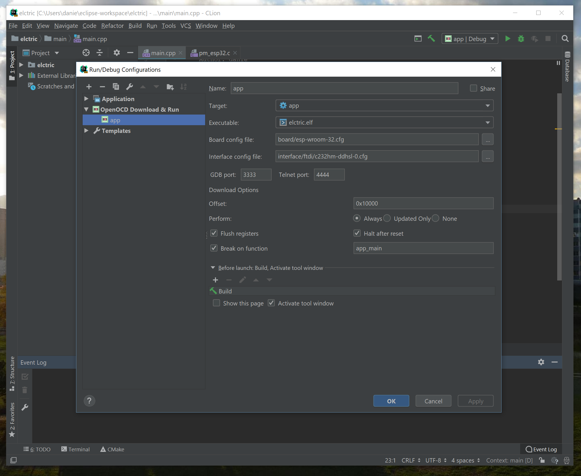 GitHub - ZhangMinghe/clion-embedded-esp32: OpenOCD + ESP32 support for ...
