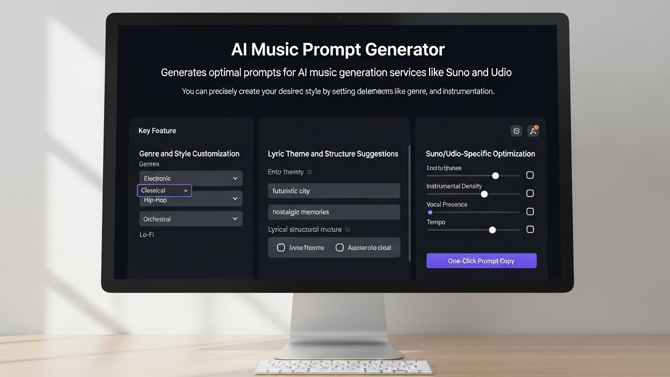 AI 음악 생성기 스크린샷