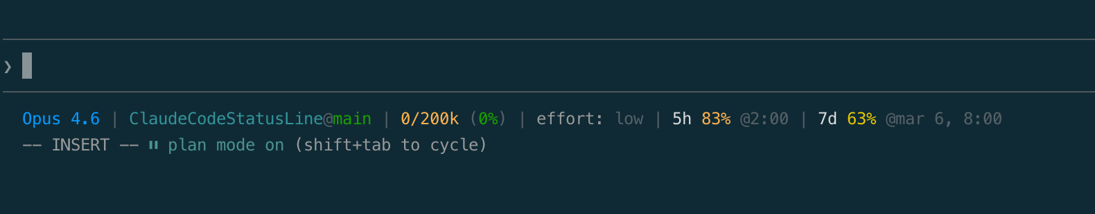 Status Line Screenshot