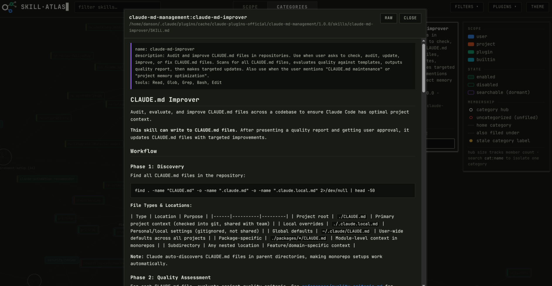 Debugging a skill in the atlas