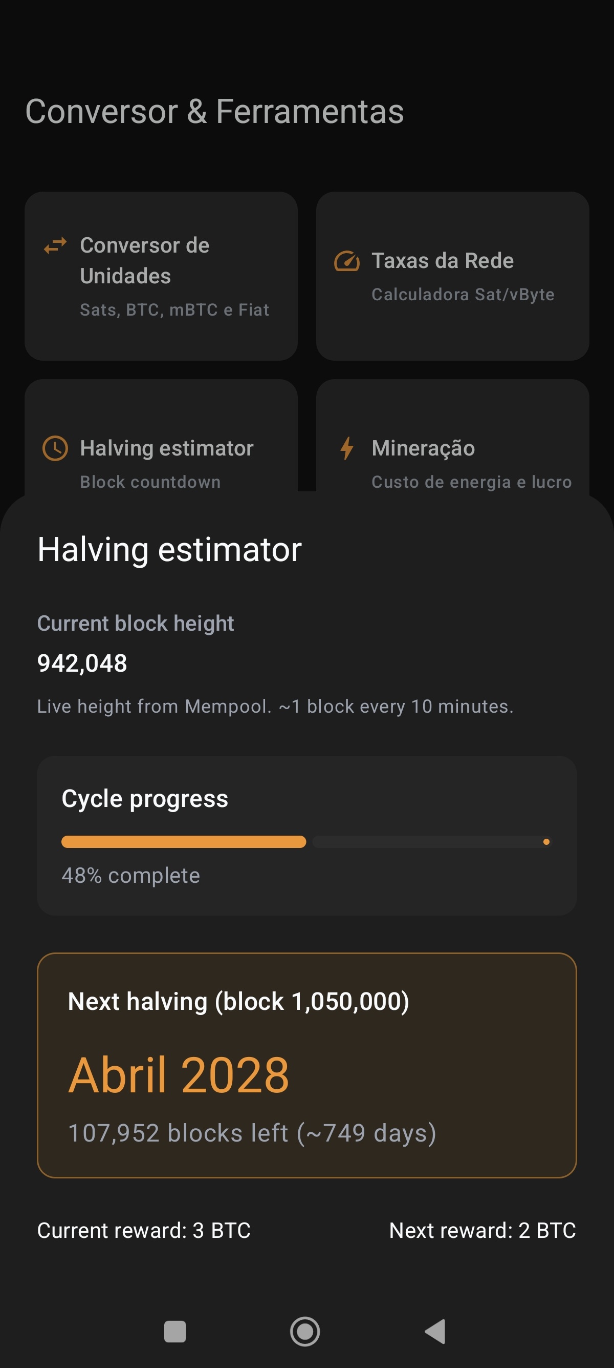 HeySats Toolkit Screen