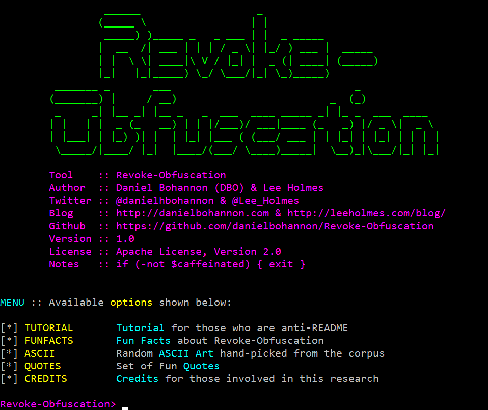 Revoke-Obfuscation 스크린샷