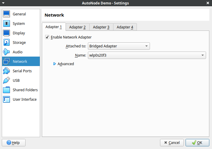 Virtual Machine Network Settings