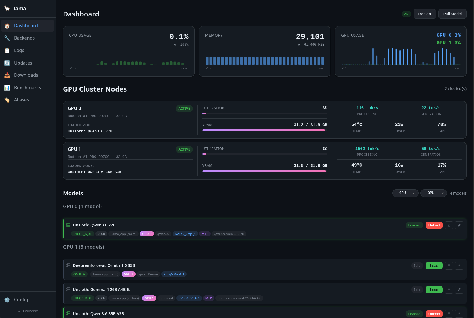 Tama Web UI