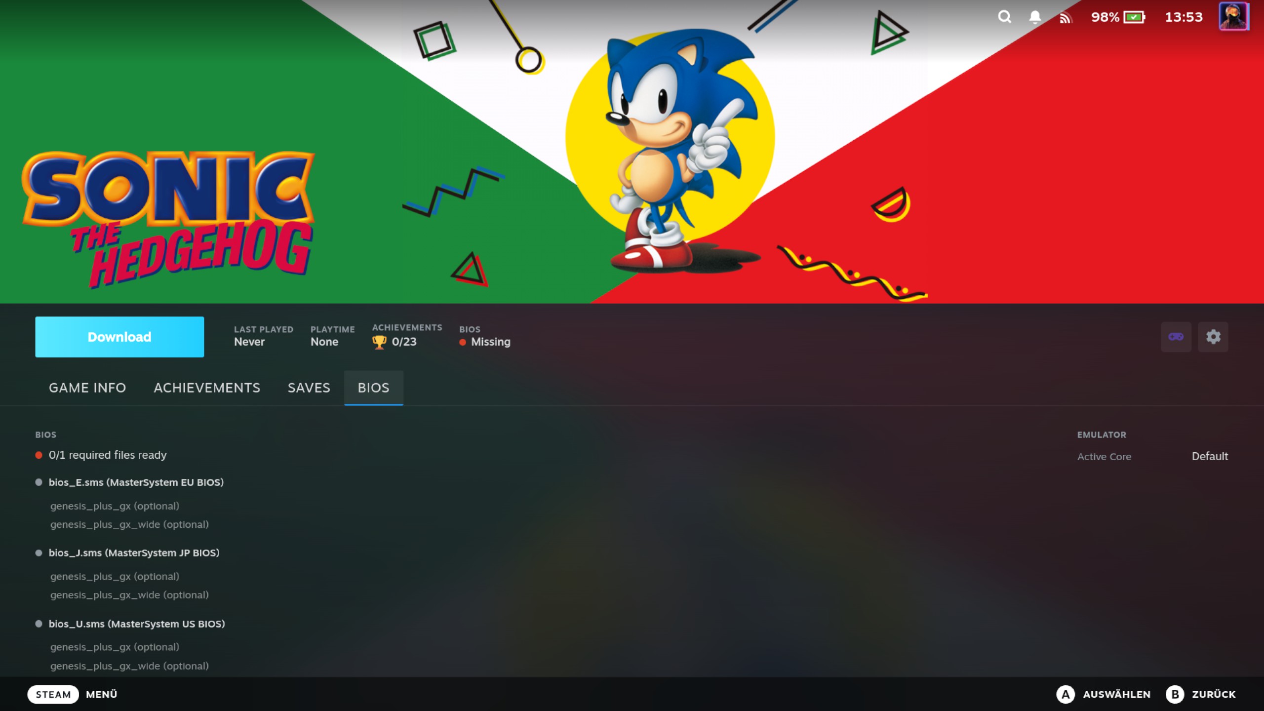 BIOS status