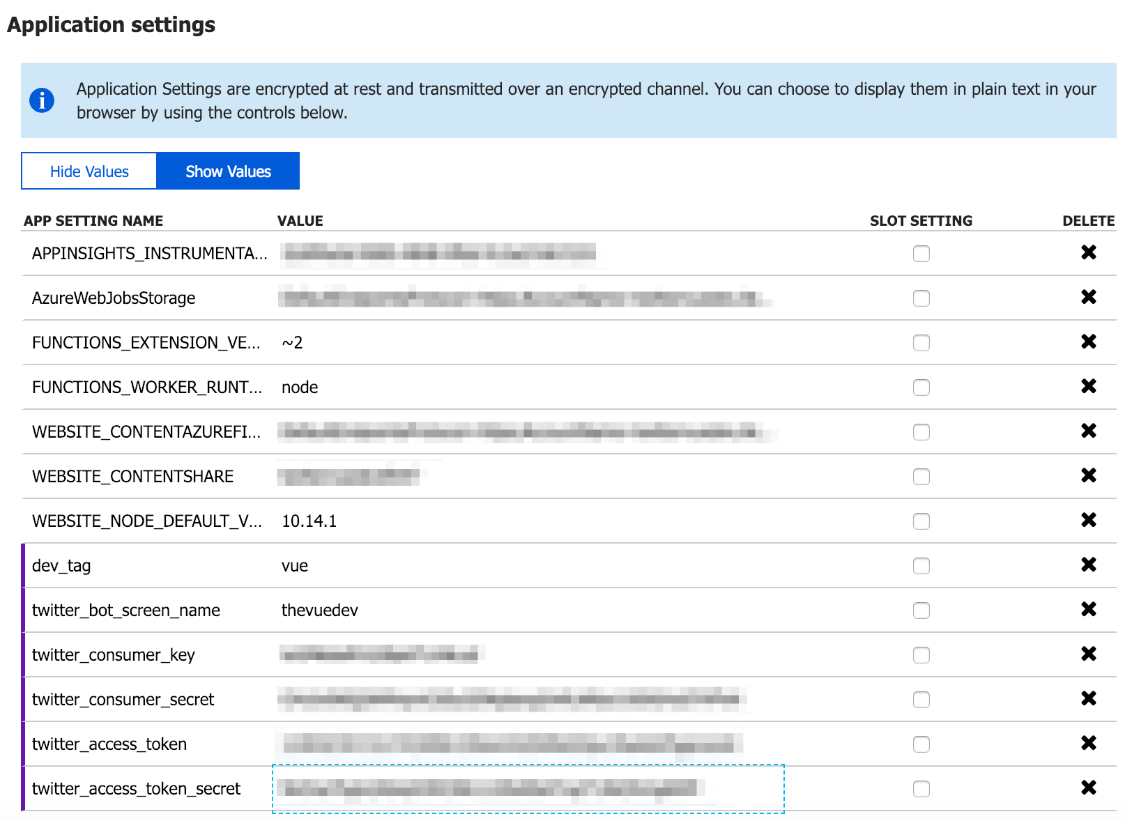 Configure Application Settings