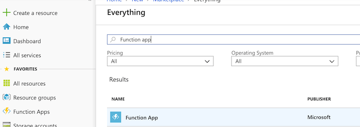 Creating a Function App