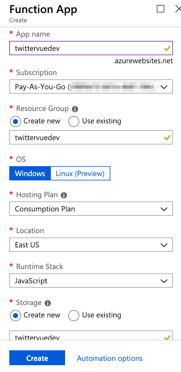 Function App Options