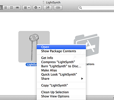 App contextual menu