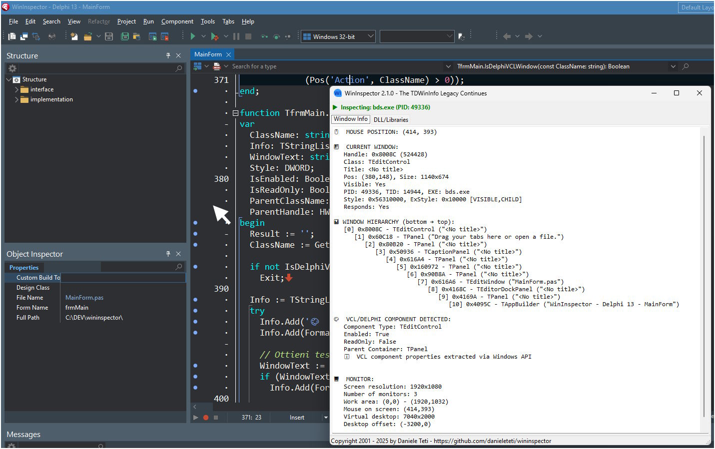 Inspec For Windows Tutorial GitHub - danieleteti/wininspector: WinInspector is a real-time Windows ...