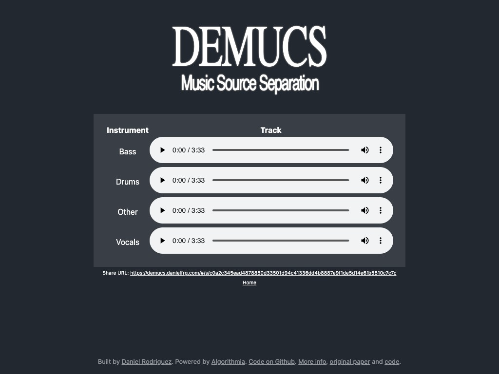 Demucs Rival GitHub - VamuveTV/demucs-app: Use DEMUCS to split songs into multiple ...