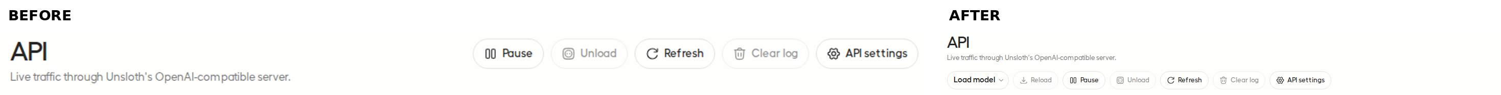 API monitor toolbar before and after
