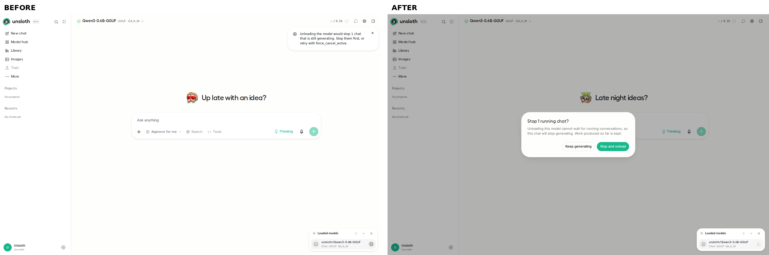 Eject click, before and after