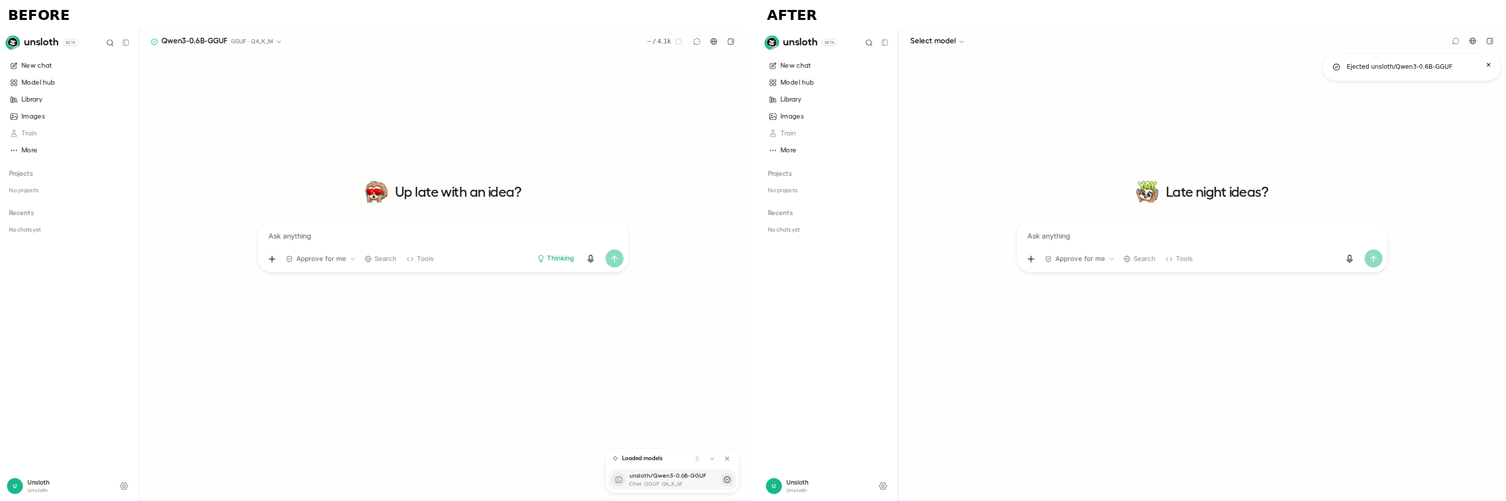 After the click, before and after