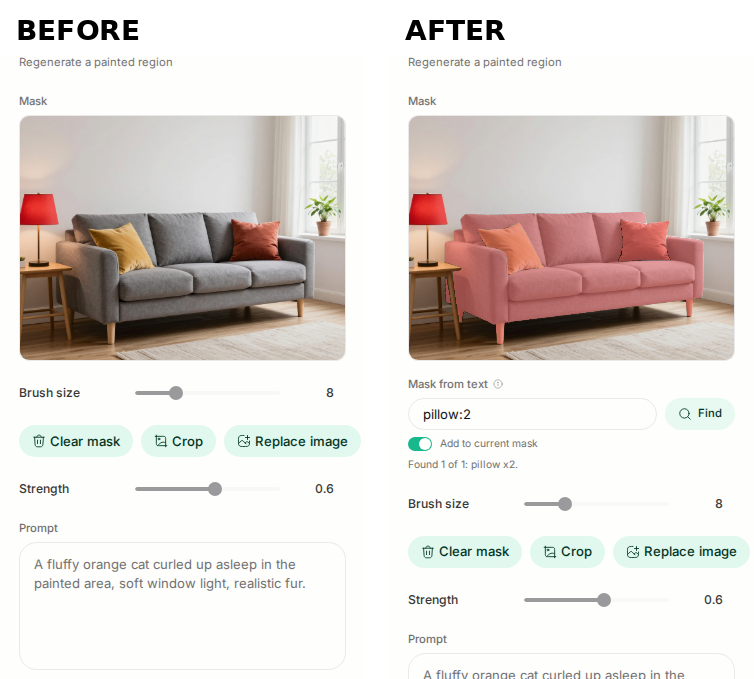 Inpaint painter before and after