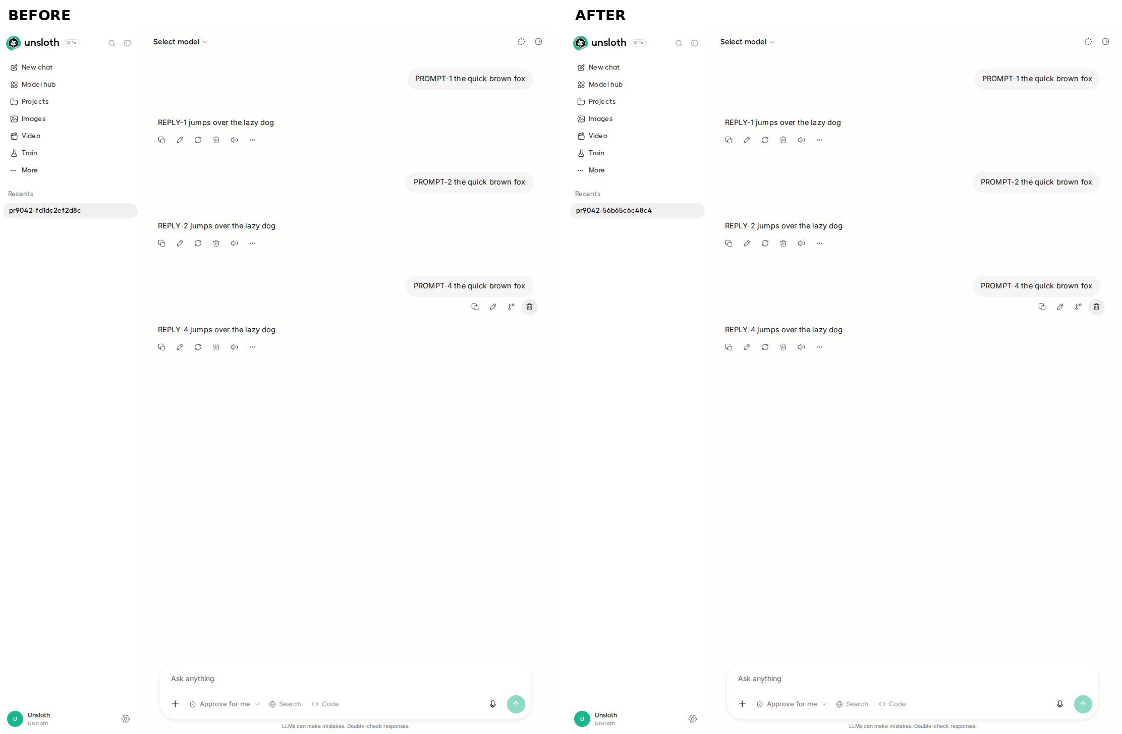 thread after deleting the middle prompt