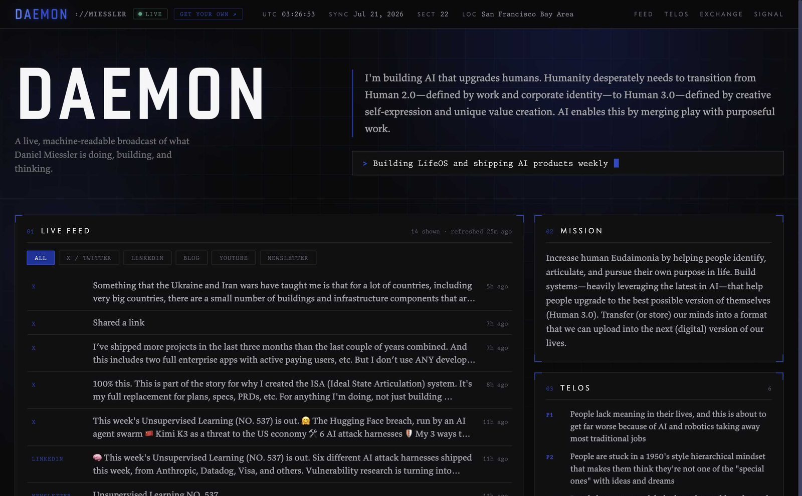 Daemon dashboard