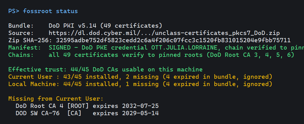 Fossroot CLI