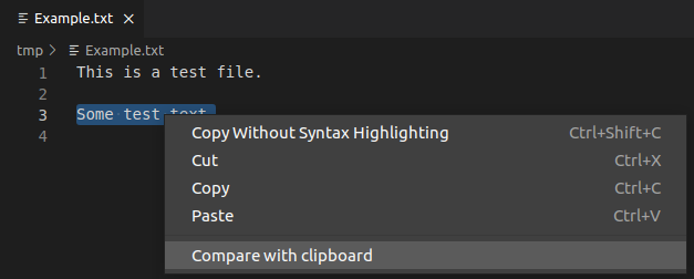 Editor context menu