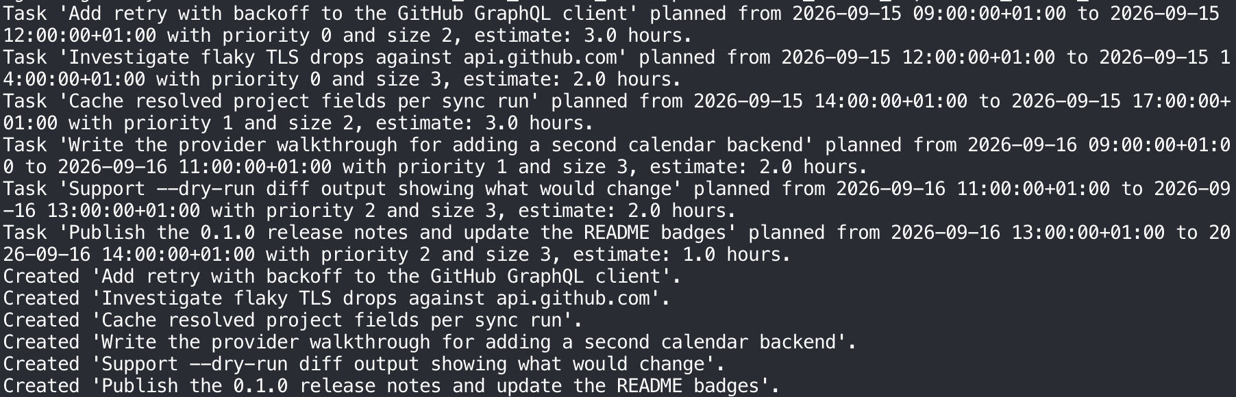 cal-auto-python sync planning and creating events