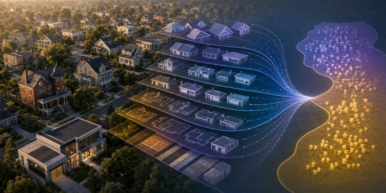 Property structures become model features and resolve into two age-group regions