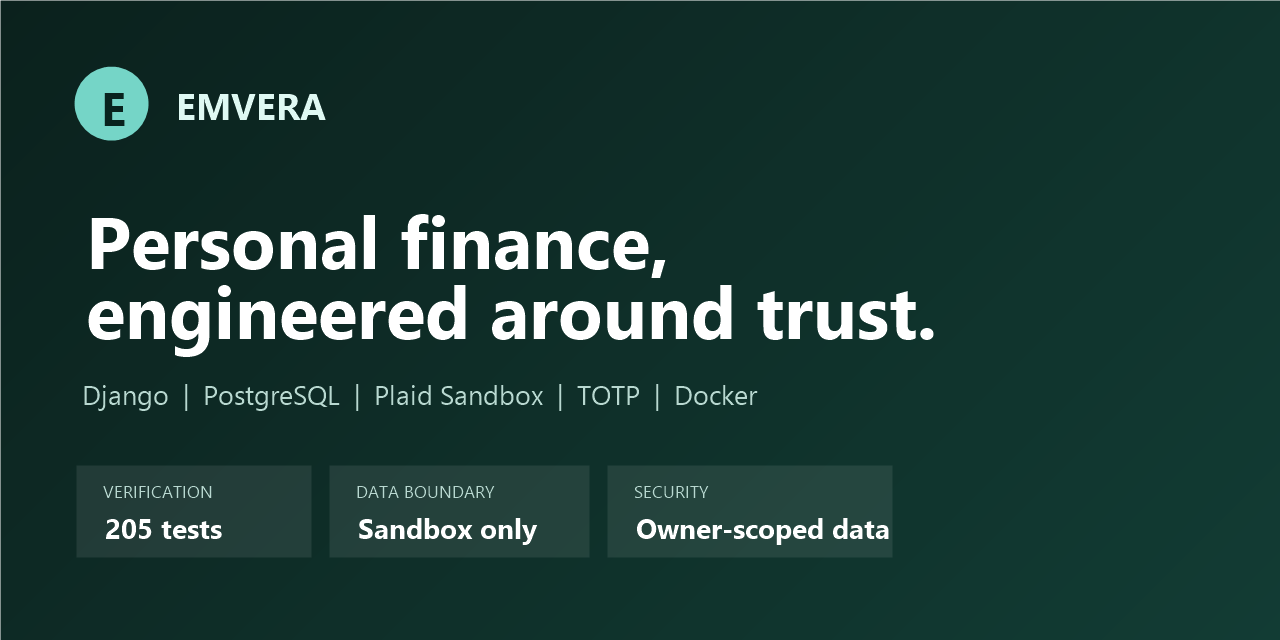 Emvera secure personal-finance application overview