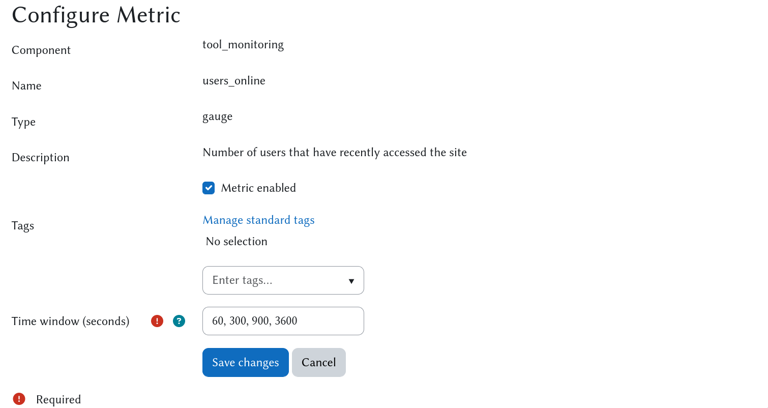 Metric Config users_online