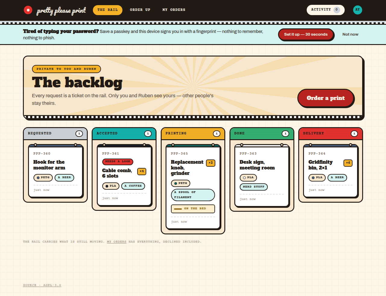 The backlog board