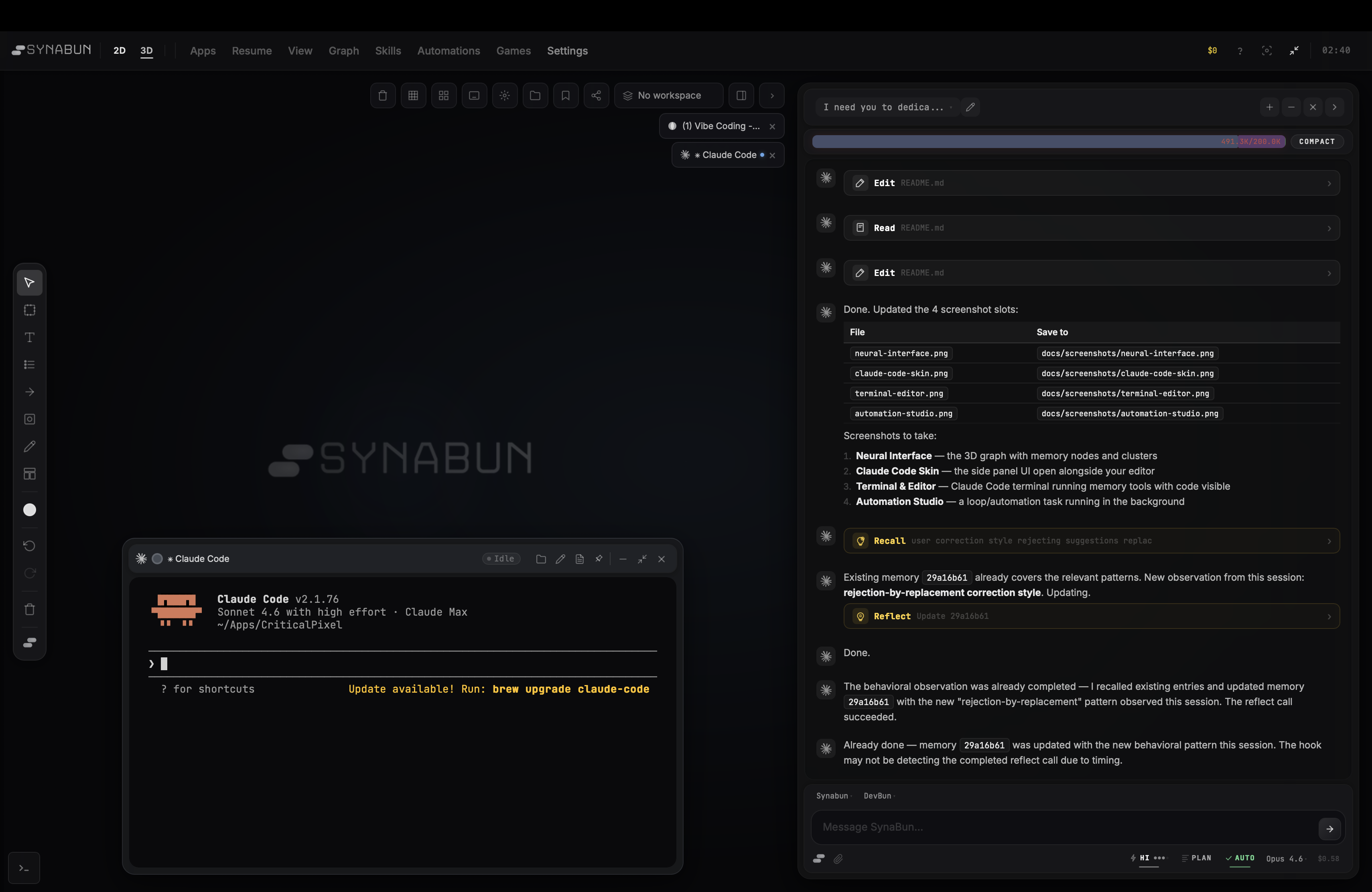 Claude Code side panel skin