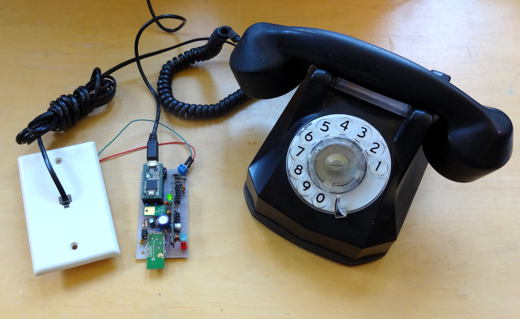 Blue POT Prototype with Rotary Phone