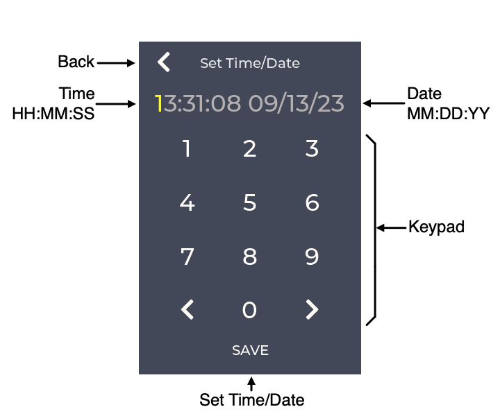 weeBell set time and date screen
