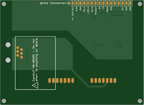 gCore POTS shield PCB bottom render