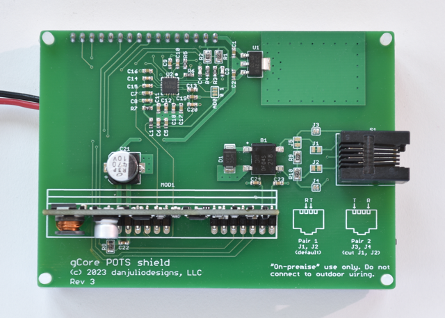 gCore POTS shield PCB top