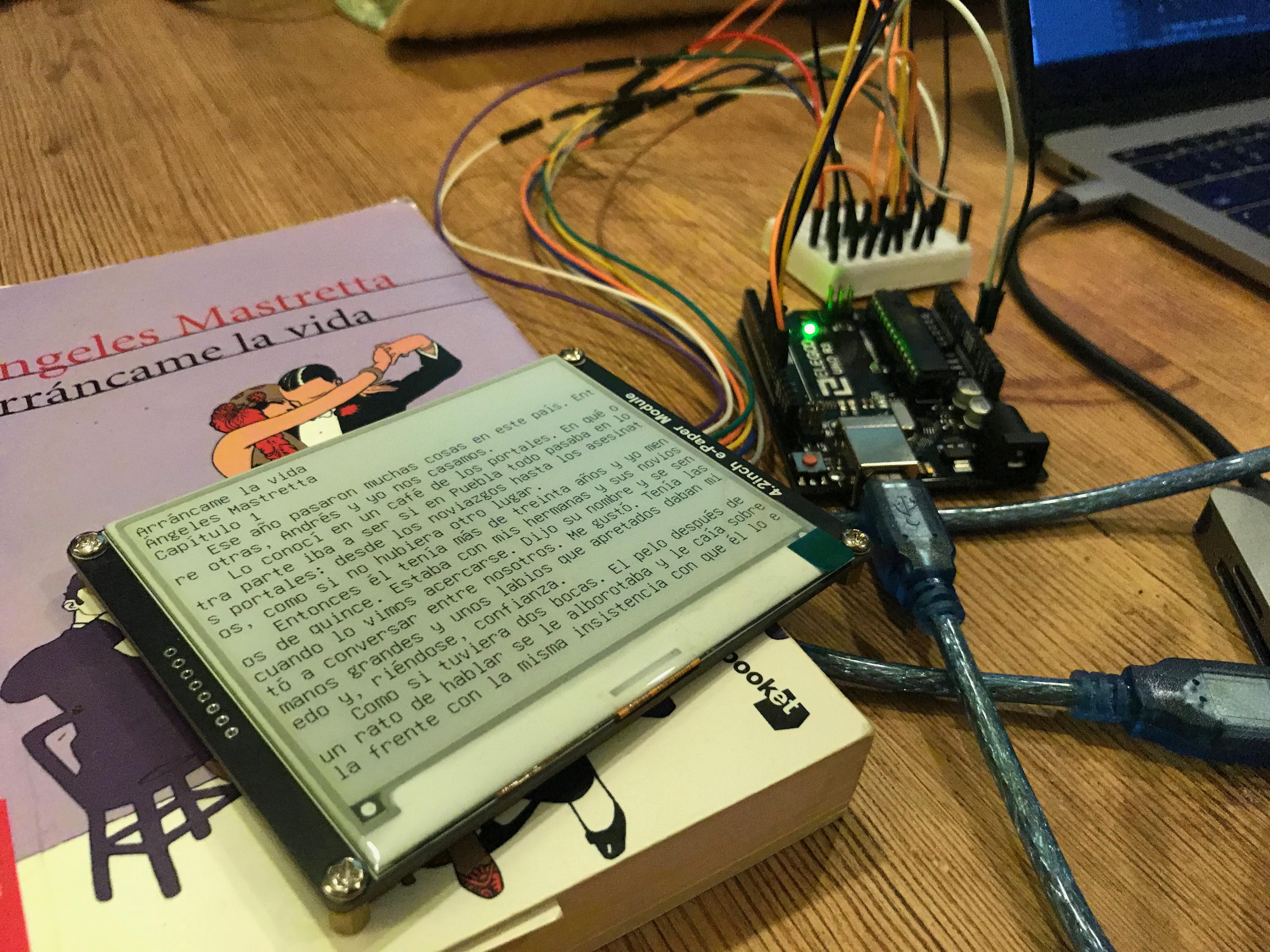 image of arduino + lcd screen setup working