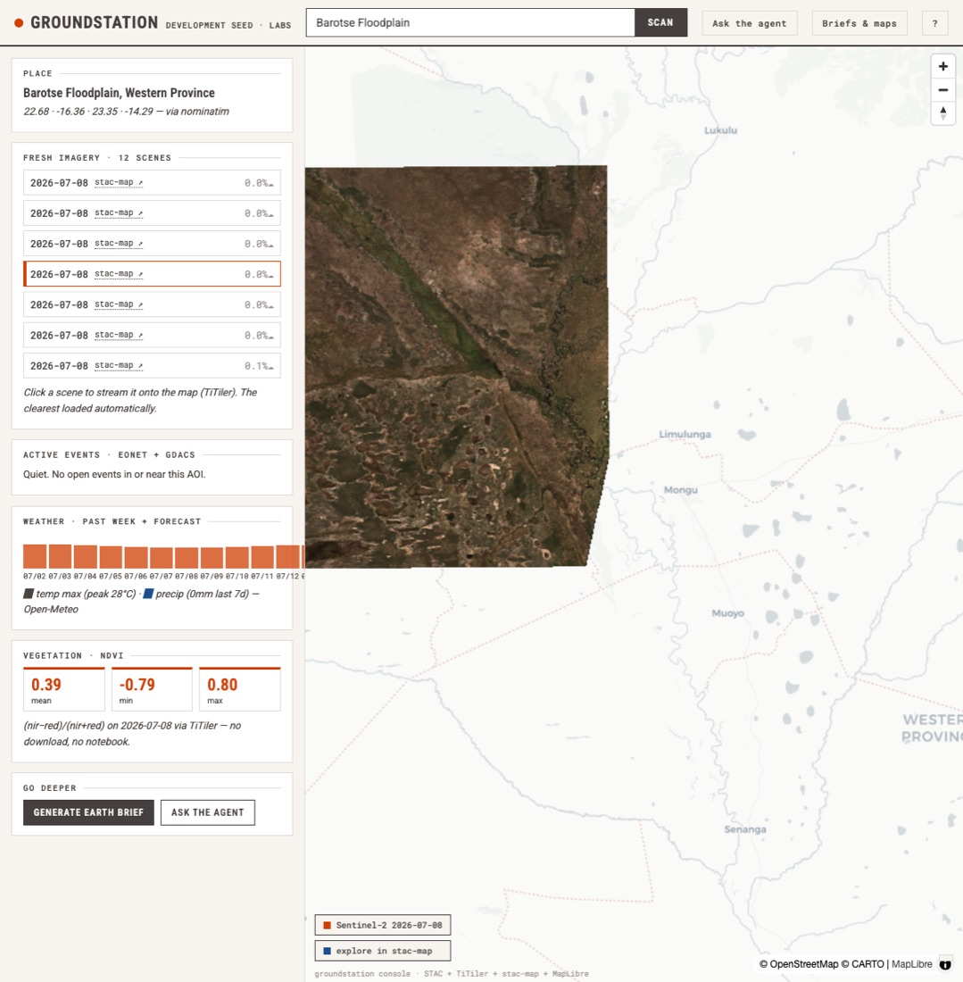 the console scanning the Barotse Floodplain