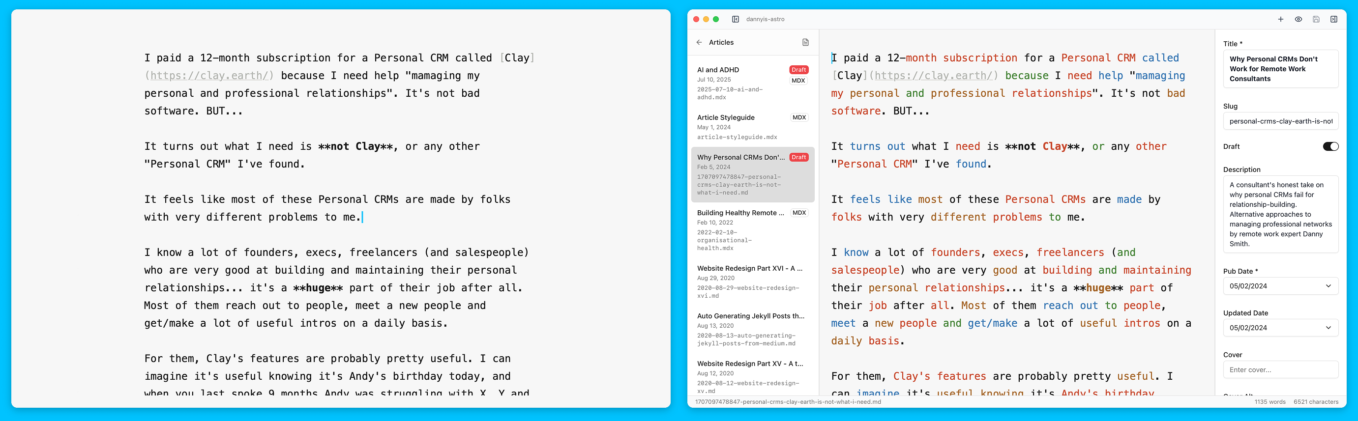Astro Editor screenshot