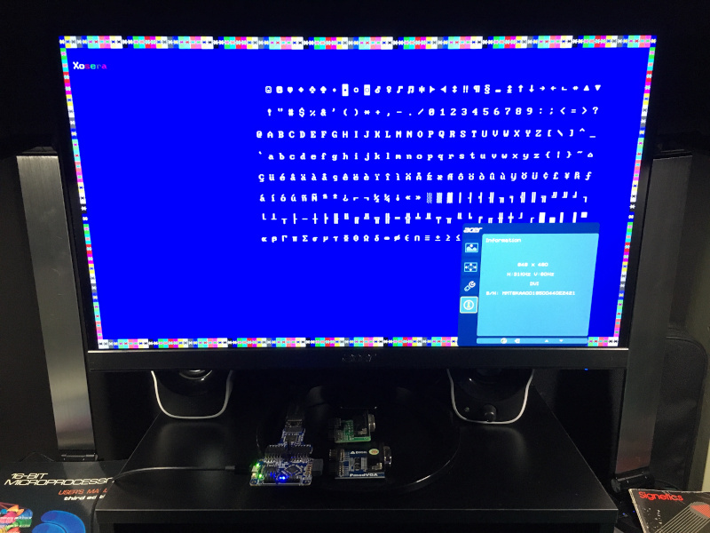Early Xosera 848x480 DVI Font Test
