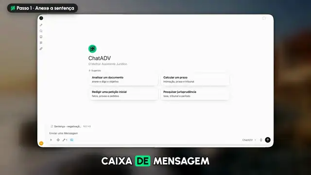 Demonstração de ferramenta: apelação na IA do ChatADV, deitado