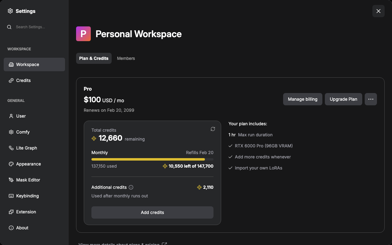 AS IS — personal workspace incorrectly displays
Pro