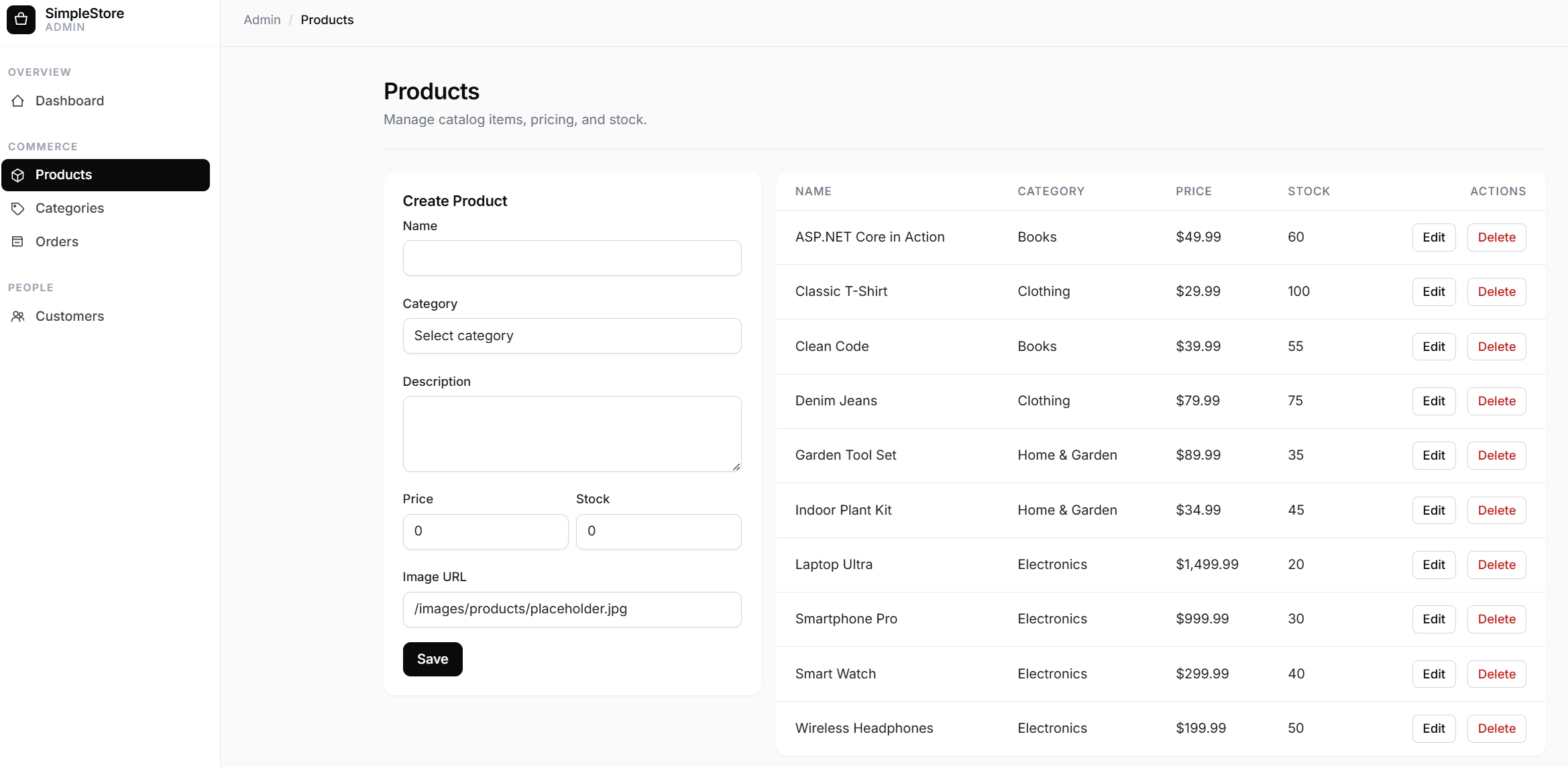 SimpleStore Backend