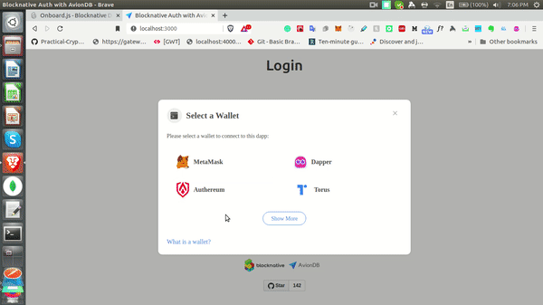 Tor.us based Auth with AvionDB