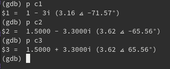 printing complex numbers with pretty printers