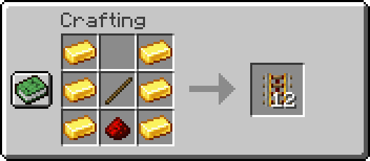 New crafting recipe for the powered rail