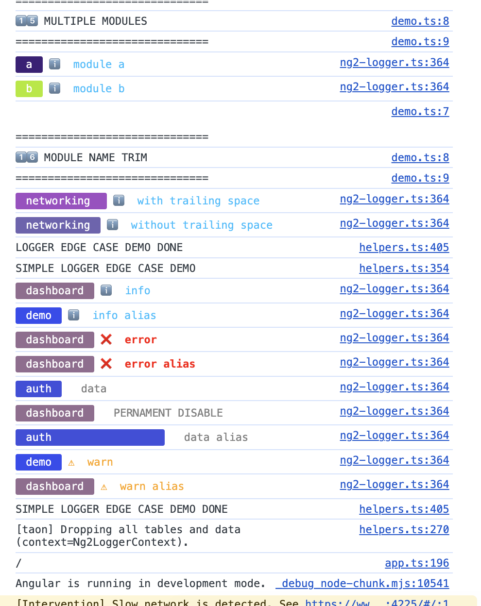 Modules marked