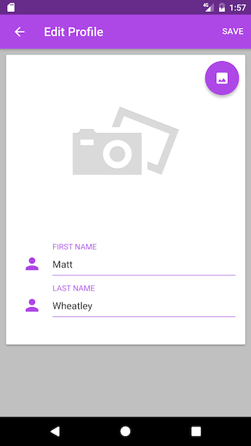 edit profile page